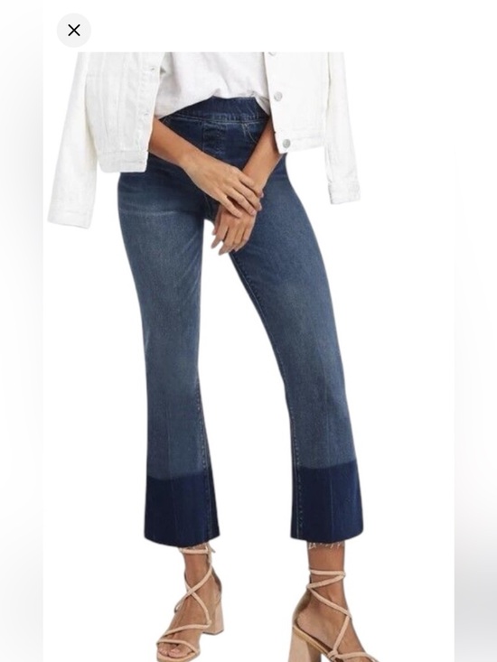 SPANX Denim - SPANX WMNS CROPPED FLARE DENIM JEANS PULL ON SHAPING RAW HEM STRETCH NWOT SIZ XS